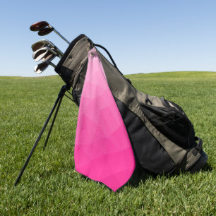 Heet roze verloop geometrisch mesh patroon golfhanddoek