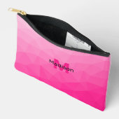Heet roze verloop geometrisch mesh patroon Monogra Etui (Open)