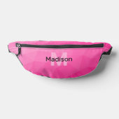 Heet roze verloop geometrisch mesh patroon Monogra Heuptasje (Liggend)