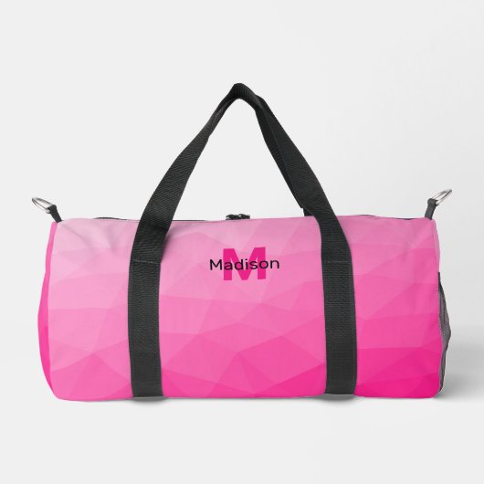 Heet roze verloop geometrisch mesh patroon Monogra Plunjezak (Voorkant)