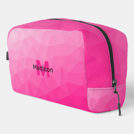 Heet roze verloop geometrisch mesh patroon Monogra Toilettasje