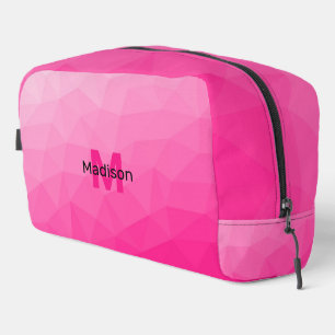 Heet roze verloop geometrisch mesh patroon Monogra Toilettasje