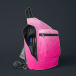 Heet roze verloop geometrisch mesh patroon sling bag<br><div class="desc">Heet roze verloop geometrisch mesh patroon Gedrukte tas. Coole mode accessoire tas voor iedereen. Heet roze driehoek geometrisch mesh met licht naar donker ombre verloop design.</div>