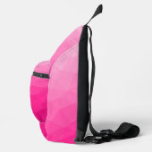 Heet roze verloop geometrisch mesh patroon sling bag (Rechts)