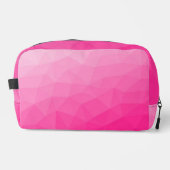 Heet roze verloop geometrisch mesh patroon toilettasje (Voorkant)
