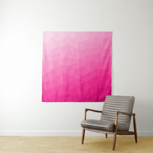 Heet roze verloop geometrisch mesh patroon wandkleed