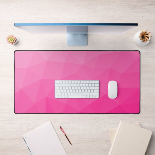Heet roze verloop geometrisch meshpatroon bureaumat (Kantoor 1)