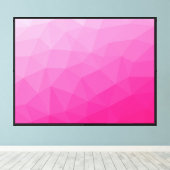 Heet roze verloop geometrisch meshpatroon canvas afdruk (Insitu (Houten vloer))