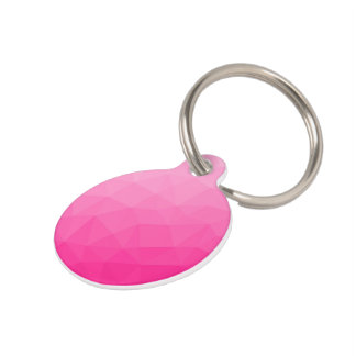Heet roze verloop geometrisch meshpatroon huisdierpenning