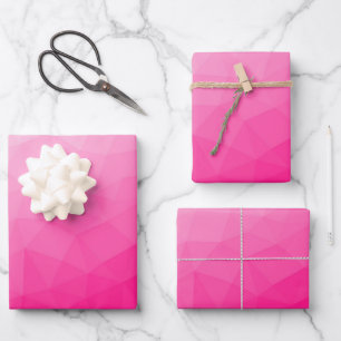 Heet roze verloop geometrisch meshpatroon inpakpapier vel