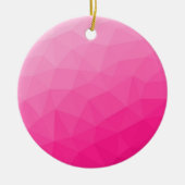 Heet roze verloop geometrisch meshpatroon keramisch ornament (Voorkant)