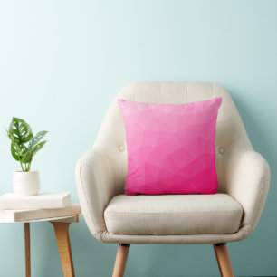 Heet roze verloop geometrisch meshpatroon kussen