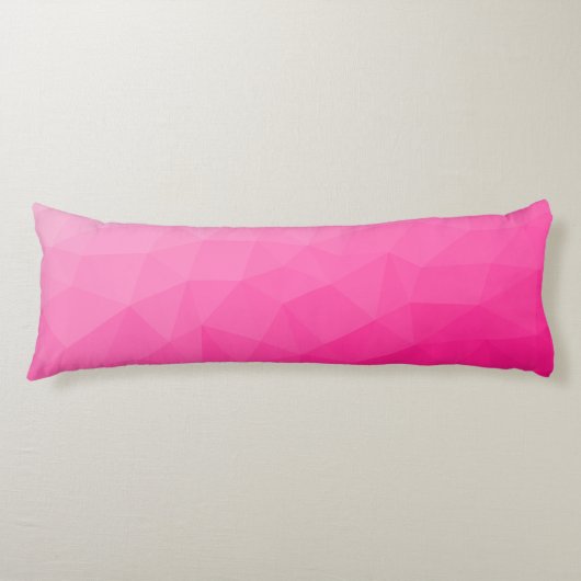 Heet roze verloop geometrisch meshpatroon lichaamskussen (Voorkant)