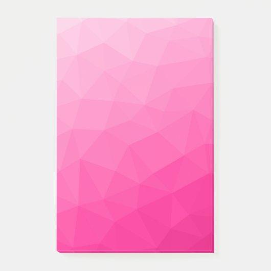 Heet roze verloop geometrisch meshpatroon post-it® notes (Voorkant)