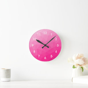 Heet roze verloop geometrisch meshpatroon ronde klok