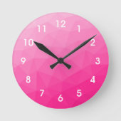 Heet roze verloop geometrisch meshpatroon ronde klok (Voorkant)