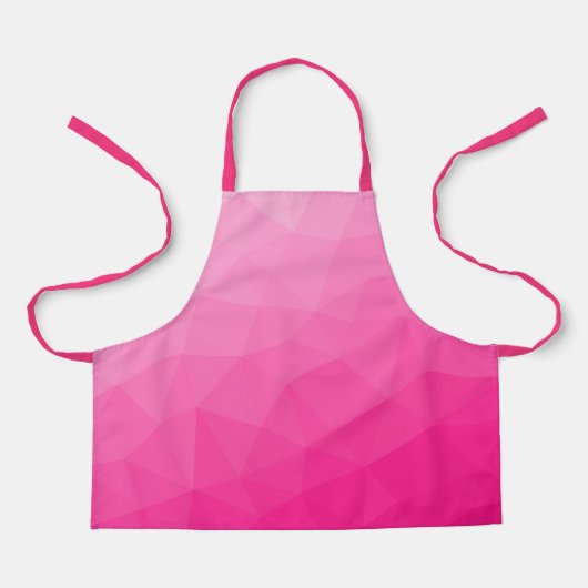 Heet roze verloop geometrisch meshpatroon schort (Voorkant)