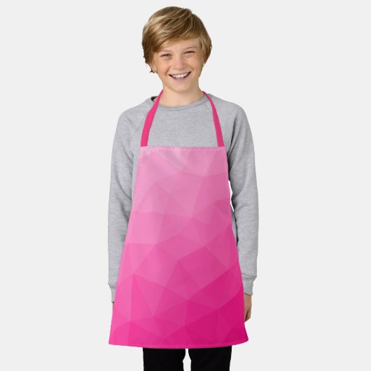 Heet roze verloop geometrisch meshpatroon schort (Gedragen)