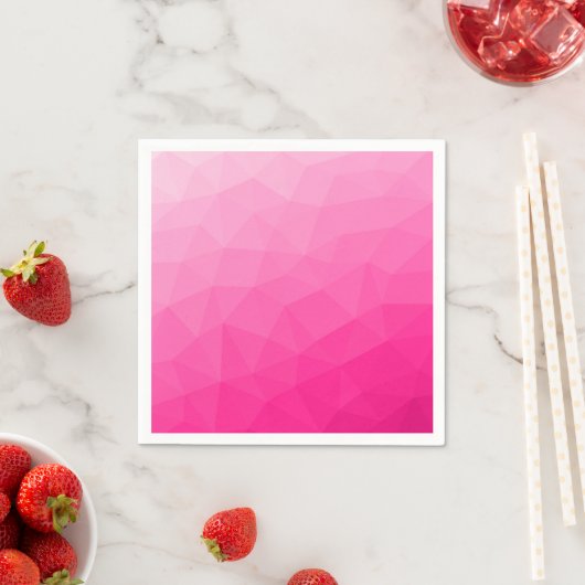 Heet roze verloop geometrisch meshpatroon servet (Insitu)