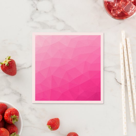 Heet roze verloop geometrisch meshpatroon servet (Insitu)