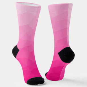 Heet roze verloop geometrisch meshpatroon sokken