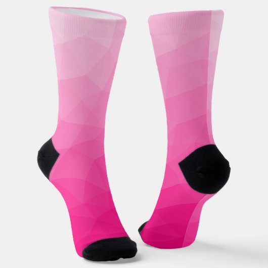Heet roze verloop geometrisch meshpatroon sokken (Gebogen)
