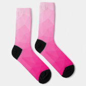 Heet roze verloop geometrisch meshpatroon sokken (Rechts)