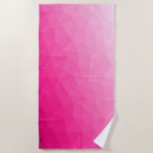 Heet roze verloop geometrisch meshpatroon strandlaken (Voorkant)