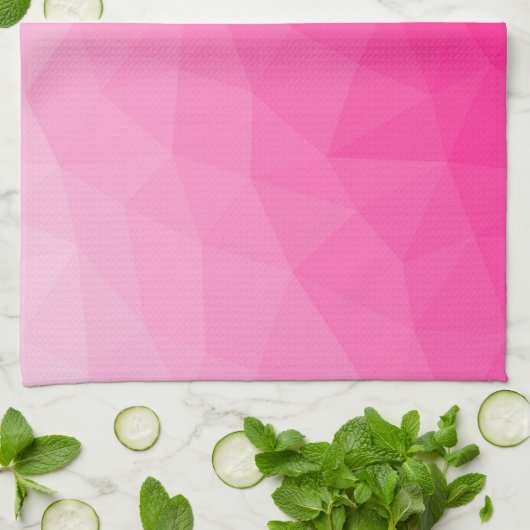 Heet roze verloop geometrisch meshpatroon theedoek (Gevouwen)
