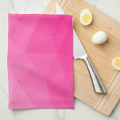 Heet roze verloop geometrisch meshpatroon theedoek (Quarter Fold)