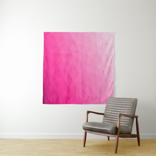 Heet roze verloop geometrisch meshpatroon wandkleed (In Situ (horizontaal))