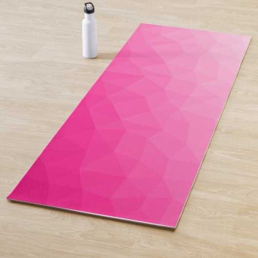 Heet roze verloop geometrisch meshpatroon yogamat (In situ)
