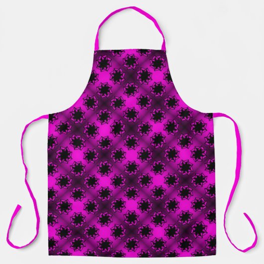 Heet roze verloop ster lint schort (Voorkant)