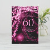 Heet Roze | Verrassingsfeest 60e Verjaardag Kaart (Staand voorkant)