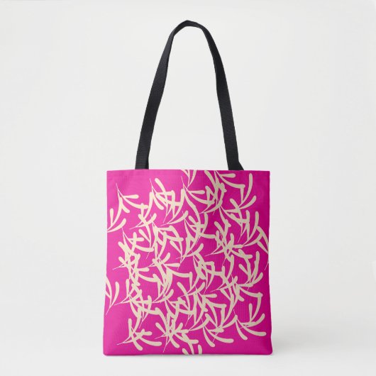 Heet Roze Versierde Decoratie  Tote Bag (Voorkant)