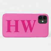 Heet Roze Verticaal Vet Monogram Initialen Case-Mate iPhone Case (Achterkant (horizontaal))