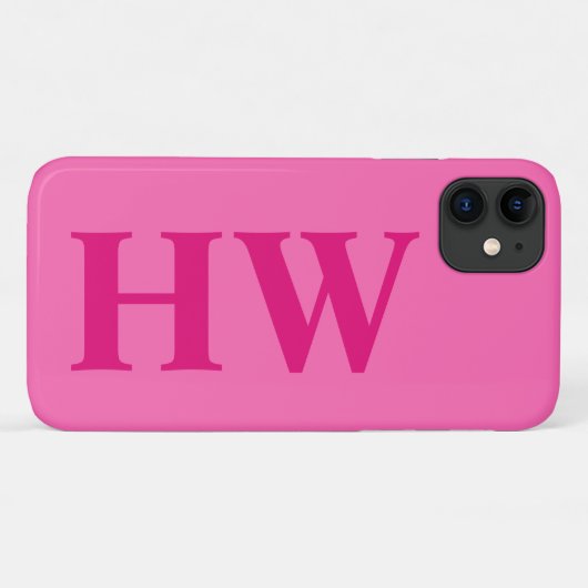 Heet Roze Verticaal Vet Monogram Initialen Case-Mate iPhone Case (Achterkant (horizontaal))