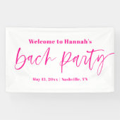 Heet Roze Vet Bachelorette Party Welkom Banner (Horizontaal)
