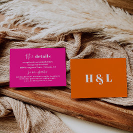 Heet Roze Vette Bruiloft Details Kaart