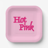 Heet Roze vierkante papieren borden Papieren Bordje (Voorkant)