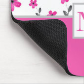 Heet Roze Vijf Petaal Waterverf Bloempatroon Muismat (Hoek)