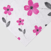 Heet Roze Vijf Petaal Waterverf Bloempatroon Tissuepapier (Detail)