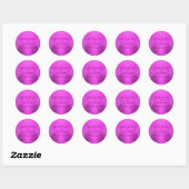 Heet Roze Vintage Damast Trouwsticker Ronde Sticker (Vel)