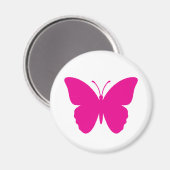 Heet Roze Vlinderontwerp Rond Magneet (Voorkant / Achterkant)
