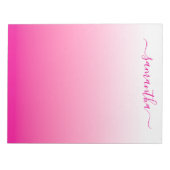 Heet roze vloeiende verloop meisjesachtige handtek notitieblok (Voorkant)