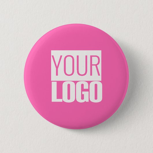 heet roze - voeg uw logo toe ronde button 5,7 cm (Voorkant)