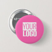 heet roze - voeg uw logo toe ronde button 5,7 cm (Voorkant /achterkant)