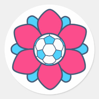 Heet roze voetbal meisje ronde sticker