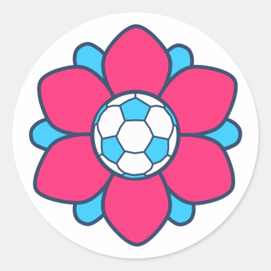 Heet roze voetbal meisje ronde sticker (Voorkant)