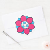 Heet roze voetbal meisje ronde sticker (Envelop)